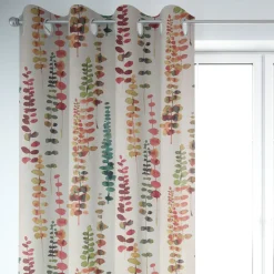 SCHÖNER LEBEN. Vorhang Ranken Blätter Aquarell beige terrakotta grün rot 245cm oder Wunschlänge