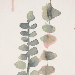 SCHÖNER LEBEN. Vorhang Ranken Blätter Aquarell weiß grün rosa 245cm oder Wunschlänge