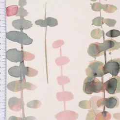 SCHÖNER LEBEN. Vorhang Ranken Blätter Aquarell weiß grün rosa 245cm oder Wunschlänge