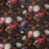 SCHÖNER LEBEN. Vorhang Samt Blumen Tulpen Pfingstrosen dunkelgrün bunt 245cm oder Wunschlänge