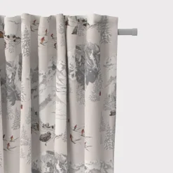 SCHÖNER LEBEN. Vorhang Skifahrer Winterlandschaft natur grau 245cm oder Wunschlänge