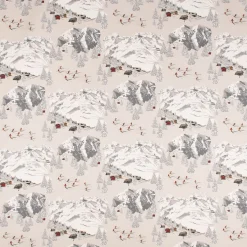 SCHÖNER LEBEN. Vorhang Skifahrer Winterlandschaft natur grau 245cm oder Wunschlänge