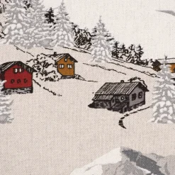 SCHÖNER LEBEN. Vorhang Skifahrer Winterlandschaft natur grau 245cm oder Wunschlänge