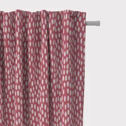 SCHÖNER LEBEN. Vorhang Smok-Schlaufenband rot Kleckse Tropfen 245cm oder Wunschlänge
