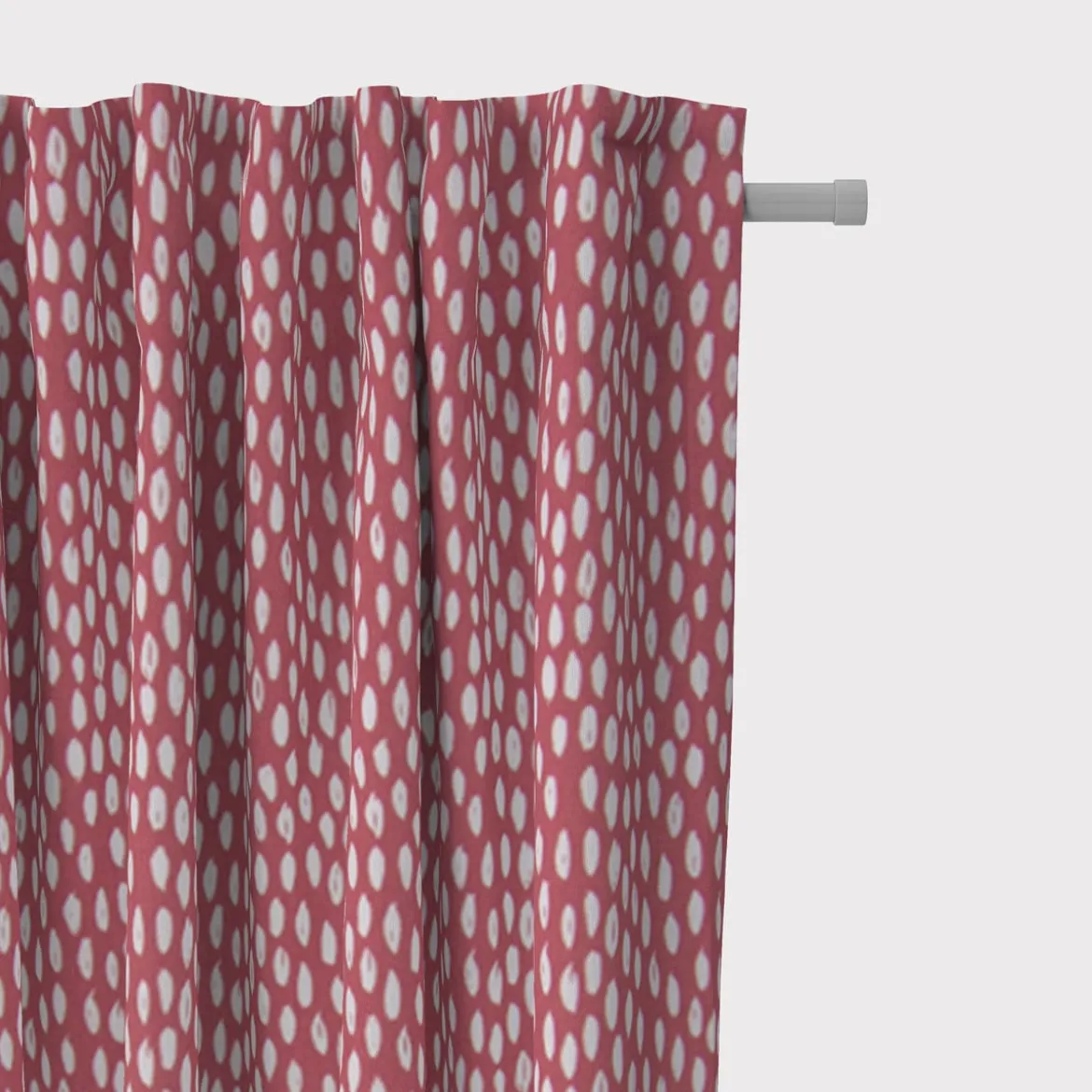 SCHÖNER LEBEN. Vorhang Smok-Schlaufenband rot Kleckse Tropfen 245cm oder Wunschlänge