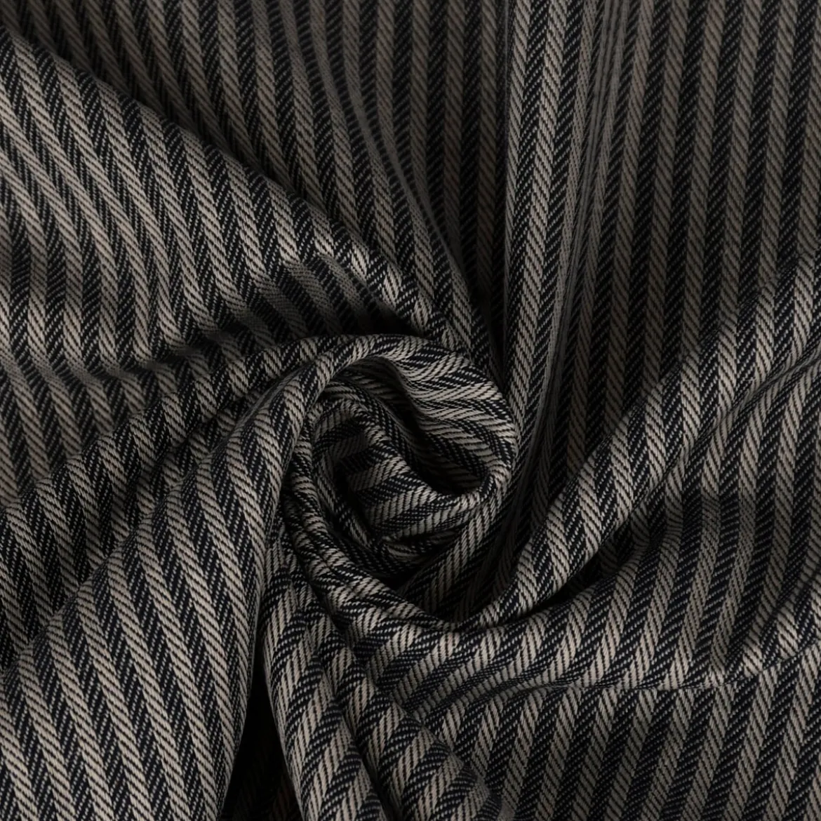 SCHÖNER LEBEN. Vorhang Streifen 3mm beige schwarz 245cm oder Wunschlänge
