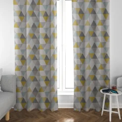 SCHÖNER LEBEN. Vorhang STUDIO G Brio Dreiecke Mineral mint grün grau 245cm oder Wunschlänge
