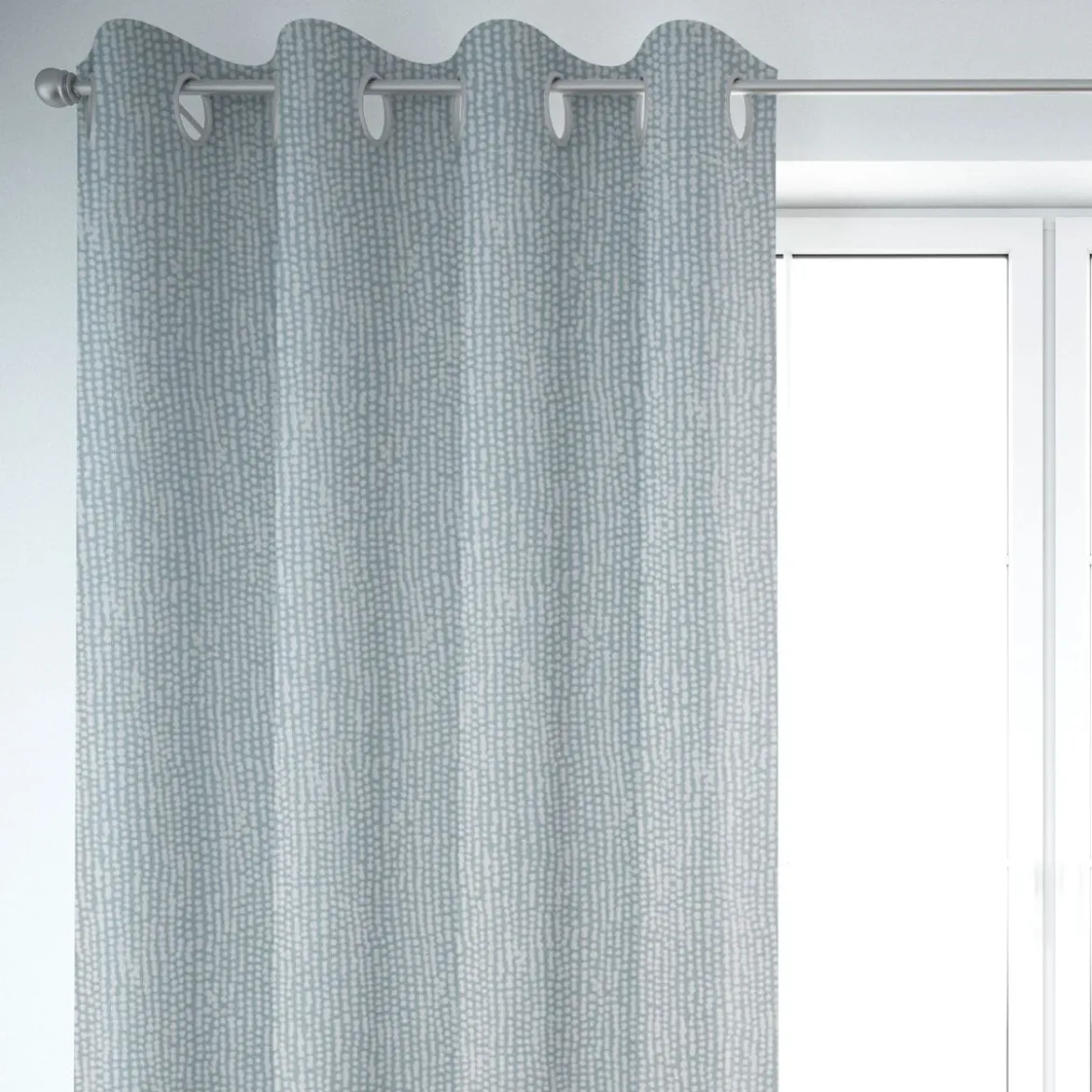 SCHÖNER LEBEN. Vorhang STUDIO G Rainfall Regentropfen mineral blau weiß 245cm oder Wunschlänge
