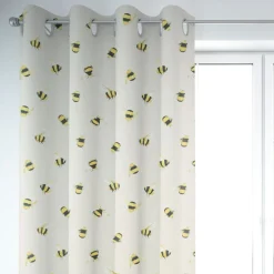 SCHÖNER LEBEN. Vorhang STUDIO G Digitaldruck Bienen taupe gelb 245cm oder Wunschlänge