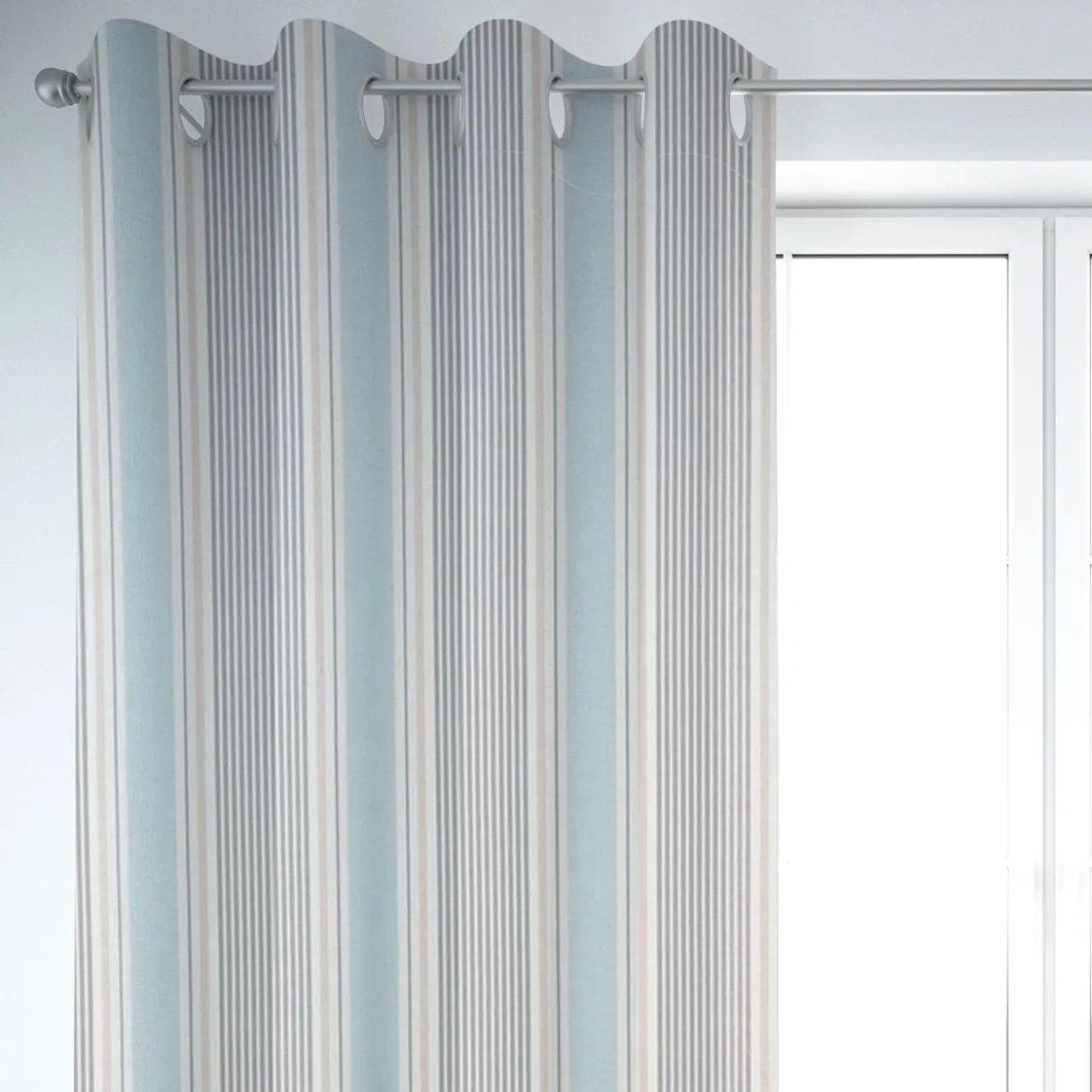 SCHÖNER LEBEN. Vorhang STUDIO G Streifen Mineral blau grau 245cm oder Wunschlänge