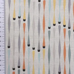 SCHÖNER LEBEN. Vorhang STUDIO G geometrisch Stäbchen beige blau gelb orange grau 245cm oder Wunschlänge