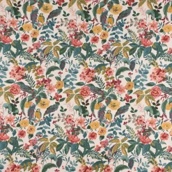 SCHÖNER LEBEN. Vorhang STUDIO G Panama Posy Blush bunt 245cm oder Wunschlänge