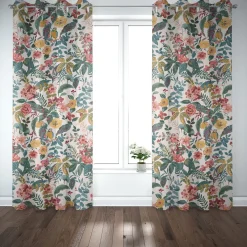 SCHÖNER LEBEN. Vorhang STUDIO G Panama Posy Blush bunt 245cm oder Wunschlänge