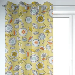 SCHÖNER LEBEN. Vorhang Sundance Blumen hellgrün braun orange aqua 245cm oder Wunschlänge