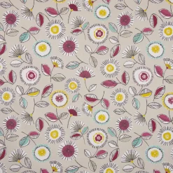 SCHÖNER LEBEN. Vorhang Sundance Blumen beige ocker beere aqua 245cm oder Wunschlänge
