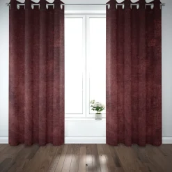 SCHÖNER LEBEN. Vorhang Thermovorhang Akustik Soft Teddy Deluxe weinrot 245cm oder Wunschlänge