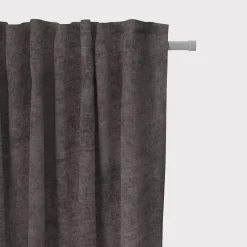 SCHÖNER LEBEN. Vorhang Thermovorhang Akustik Soft Teddy Deluxe dunkelgrau 245cm oder Wunschlänge