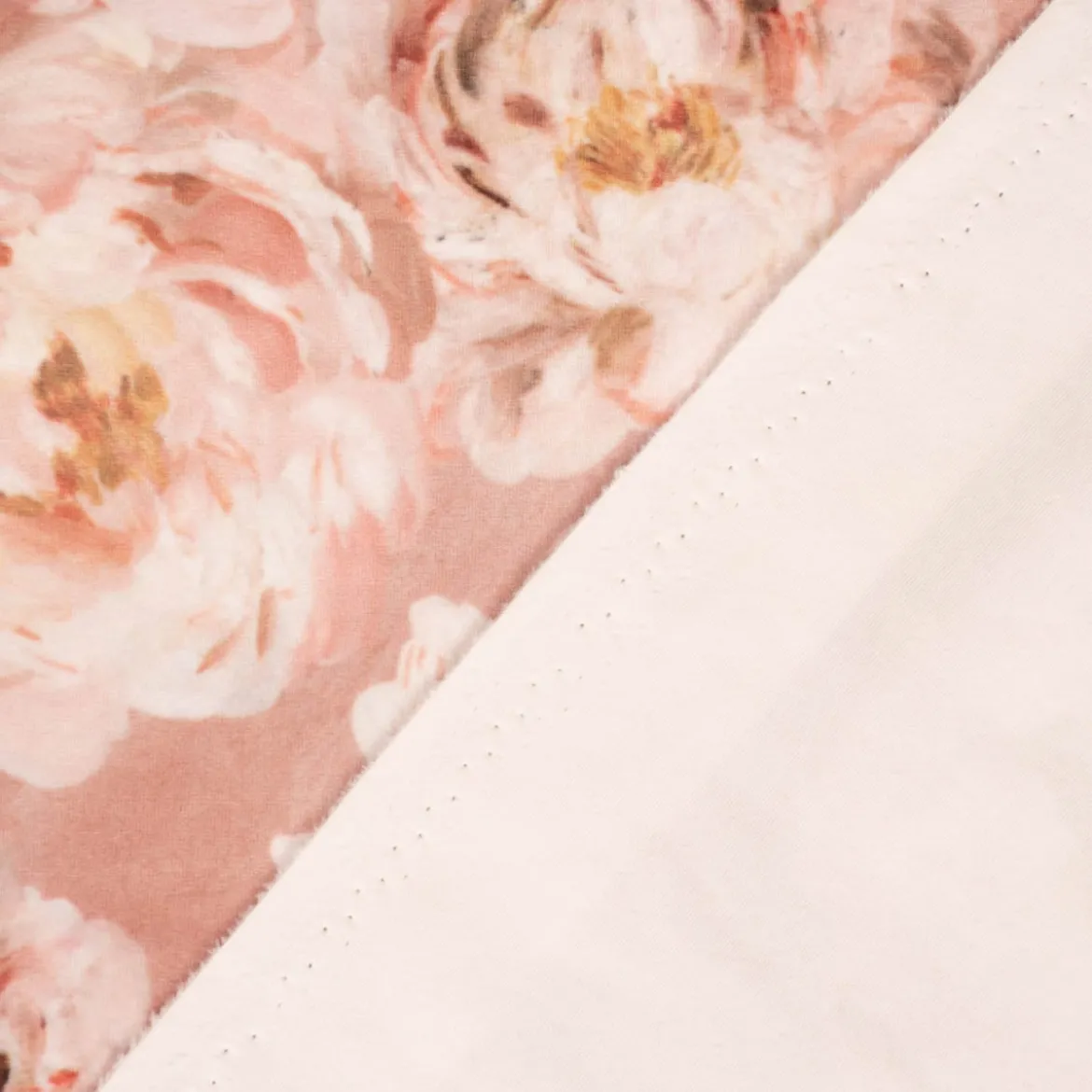 SCHÖNER LEBEN. Vorhang Velvet Deluxe Romantic Peony Dream Pfingstrosen rosa 245cm oder Wunschlänge