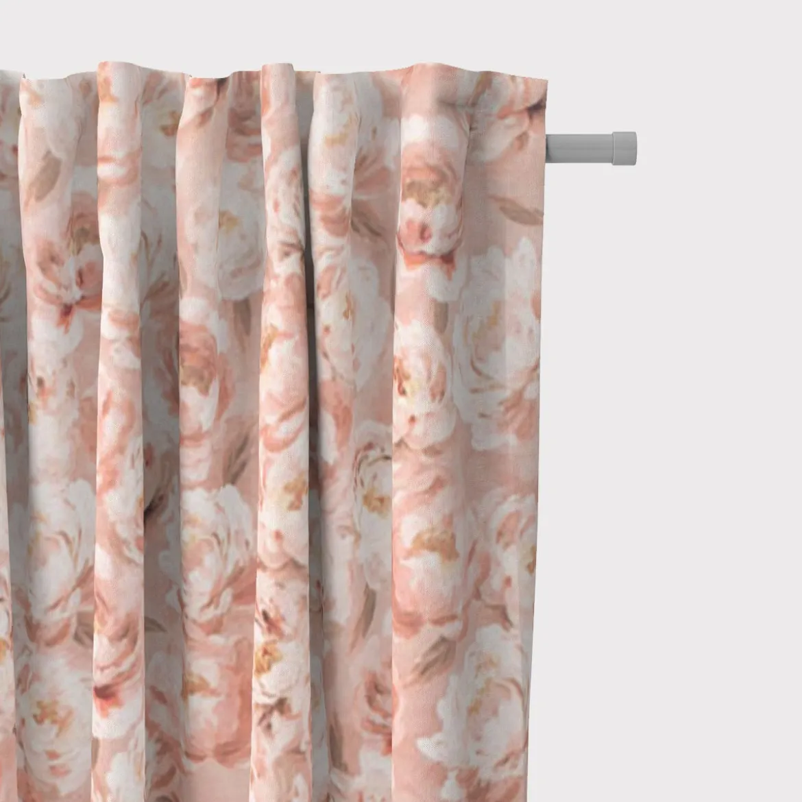 SCHÖNER LEBEN. Vorhang Velvet Deluxe Romantic Peony Dream Pfingstrosen rosa 245cm oder Wunschlänge