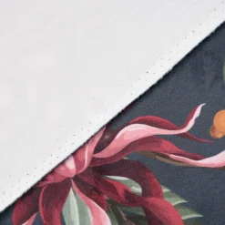 SCHÖNER LEBEN. Vorhang Velvet Digitaldruck Exotik Kakadu Blüten dunkelblau multicolor 245cm oder Wunschlänge