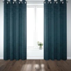 SCHÖNER LEBEN. Vorhang Velvet Marble Samt mit Struktur uni blau 245cm oder Wunschlänge