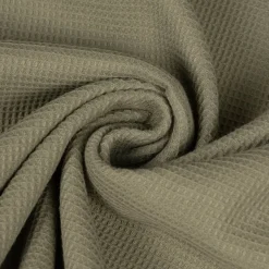 SCHÖNER LEBEN. Vorhang Waffelrelief Kästchenstruktur uni khaki-grün 245cm oder Wunschlänge