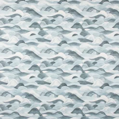 SCHÖNER LEBEN. Vorhang Wellen blau 245cm oder Wunschlänge