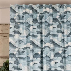 SCHÖNER LEBEN. Vorhang Wellen blau 245cm oder Wunschlänge