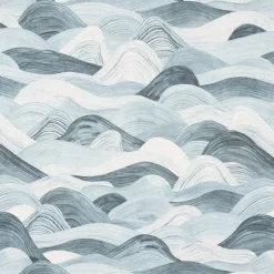SCHÖNER LEBEN. Vorhang Wellen blau 245cm oder Wunschlänge