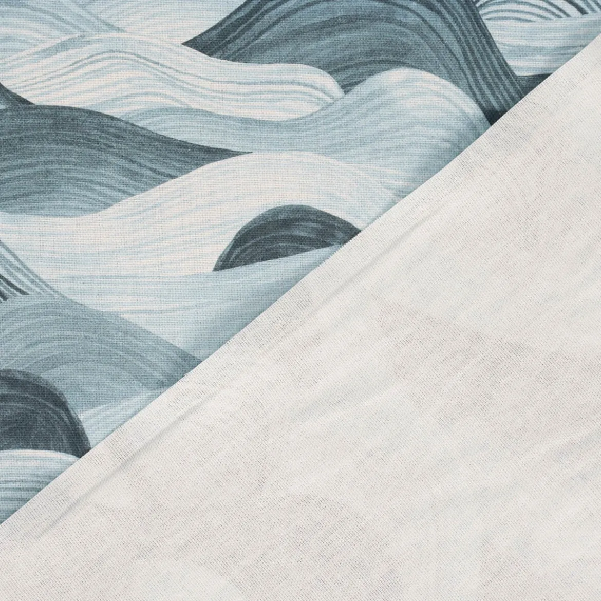 SCHÖNER LEBEN. Vorhang Wellen blau 245cm oder Wunschlänge