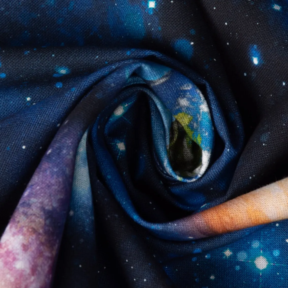 SCHÖNER LEBEN. Vorhang Weltall Weltraum Planeten Erde blau bunt 245cm oder Wunschlänge
