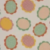 SCHÖNER LEBEN. Vorhang wollweiß mit Blumen Blüten bunt 245cm oder Wunschlänge