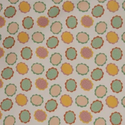 SCHÖNER LEBEN. Vorhang wollweiß mit Blumen Blüten bunt 245cm oder Wunschlänge