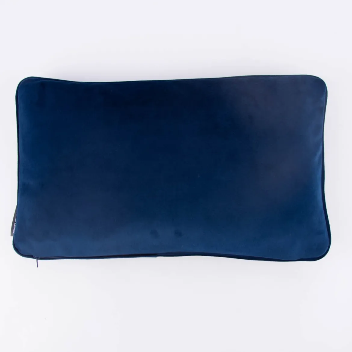 SCHÖNER LEBEN. Wendekissen mit Keder und Federfüllung Wellen Kreise blau 30x50cm