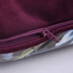 SCHÖNER LEBEN. Wendekissen mit Kederumrandung und Federfüllung Samt Blumen bunt beere 30x50cm