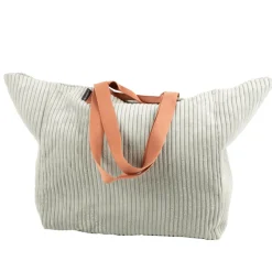 SCHÖNER LEBEN XXL Cord Tasche stabiler Riesenshopper Baby Rib mintgrün lachs 88x35x40 cm