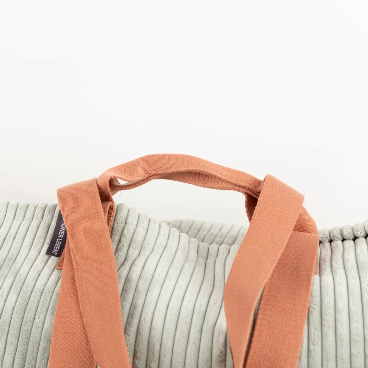 SCHÖNER LEBEN XXL Cord Tasche stabiler Riesenshopper Baby Rib mintgrün lachs 88x35x40 cm