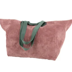 SCHÖNER LEBEN. XXL Cord Tasche stabiler Riesenshopper Baby Rib mauve grün 88x35x40cm