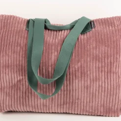 SCHÖNER LEBEN. XXL Cord Tasche stabiler Riesenshopper Baby Rib mauve grün 88x35x40cm