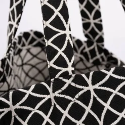 SCHÖNER LEBEN. XXL Tasche stabiler Riesenshopper Kreise schwarz weiß 88x35x40cm
