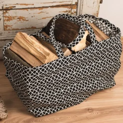 SCHÖNER LEBEN. XXL Tasche stabiler Riesenshopper Kreise schwarz weiß 88x35x40cm