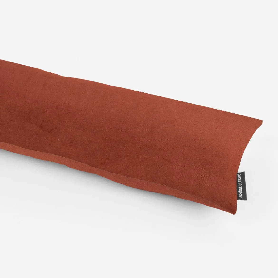 SCHÖNER LEBEN. Zugluftstopper Velvet Samt einfarbig rostbraun verschiedene Größen