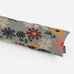 SCHÖNER LEBEN. Zugluftstopper Halbpanama Blumen Blüten mint bunt verschiedene Größen