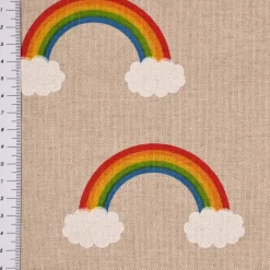 SCHÖNER LEBEN. Zugluftstopper Leinenlook Over the Rainbow Regenbogen Wolken natur bunt verschiedene Größen