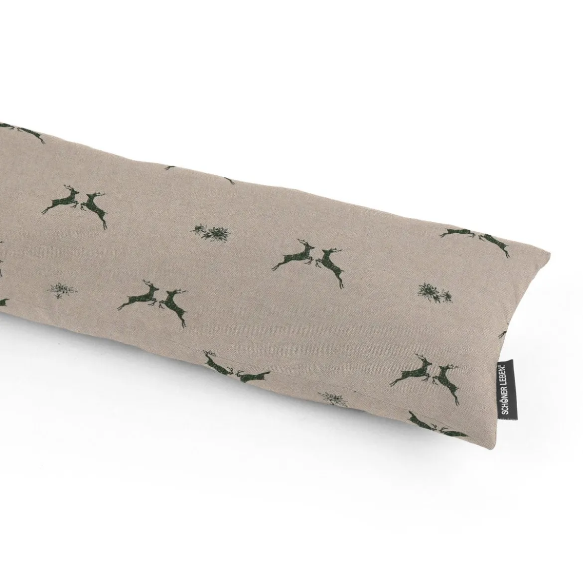 SCHÖNER LEBEN. Zugluftstopper Leinenlook Hirsch Edelweiß natur grün verschiedene Größen