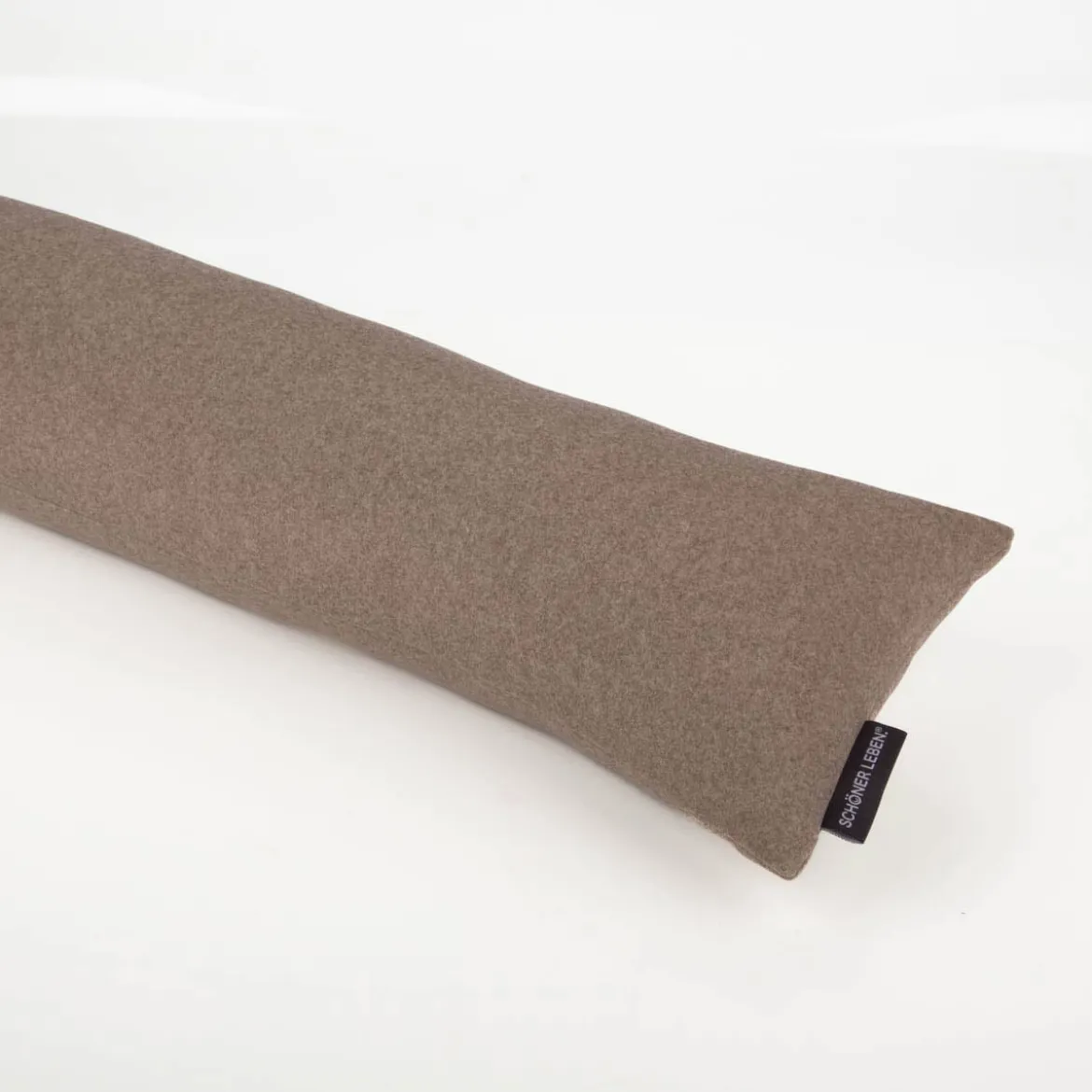 SCHÖNER LEBEN. Zugluftstopper Thermo kuschelweich uni in Hellbraun für Fenster und Türen, waschbar, verschiedene Größen