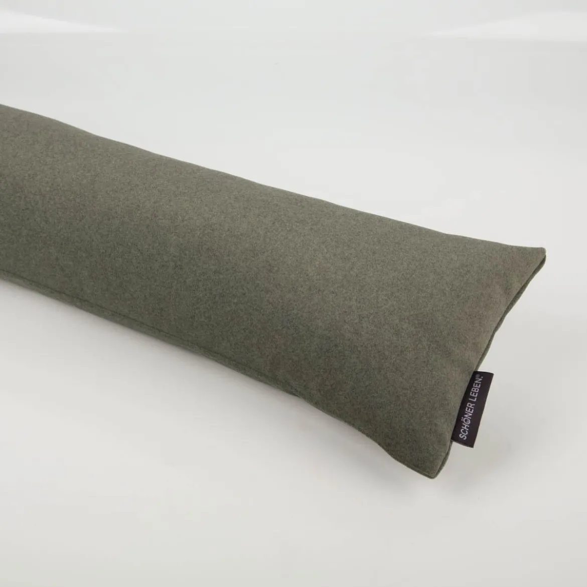 SCHÖNER LEBEN. Zugluftstopper Thermo kuschelweich uni in Grün für Fenster und Türen, waschbar, verschiedene Größen