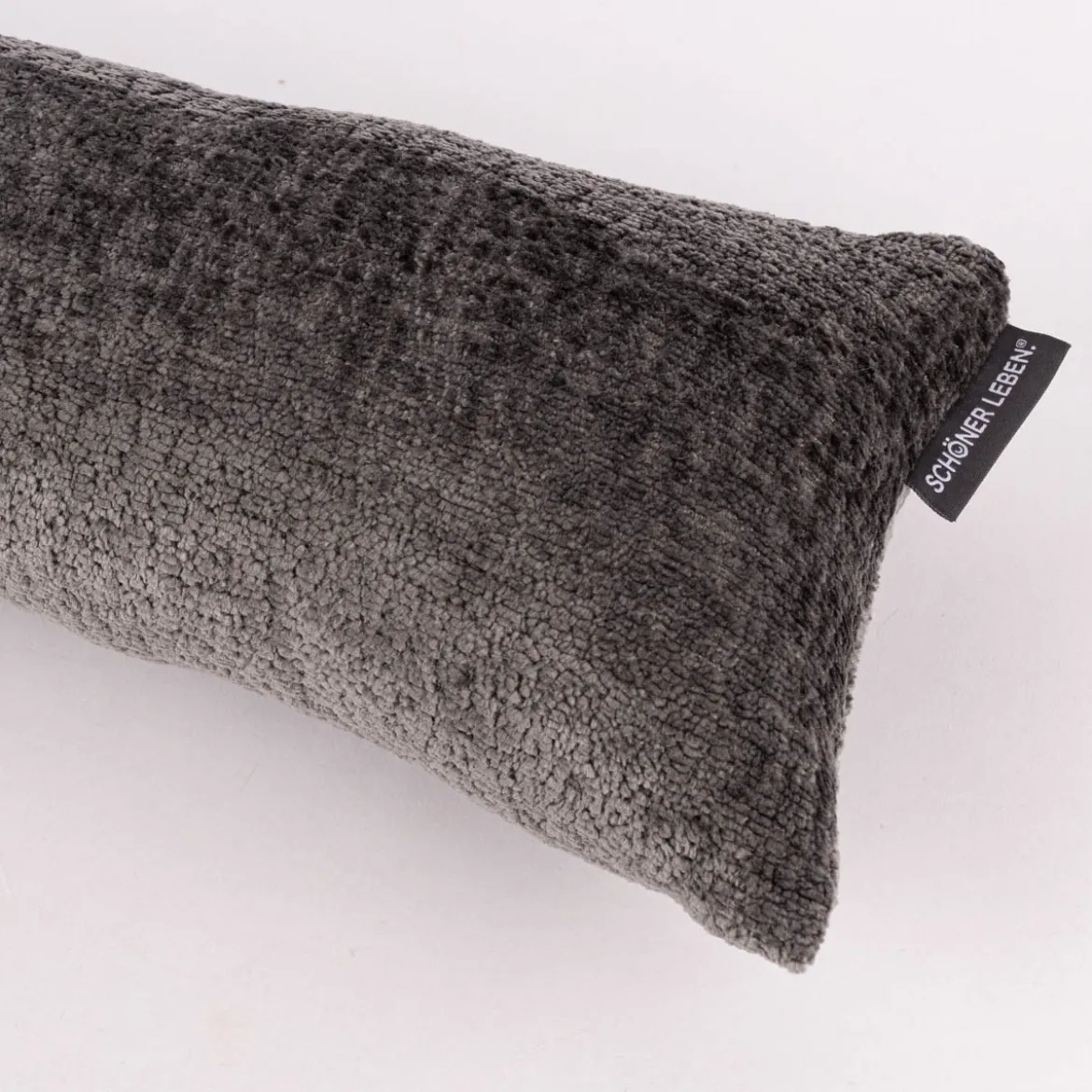 SCHÖNER LEBEN. Zugluftstopper Soft Teddy Deluxe grau verschiedene Größen von SCHÖNER LEBEN.