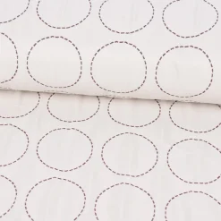 Schöner Wohnen Dekostoff Wendestoff Icecrea Kreise geometrisch weiß aubergine 122cm Breite