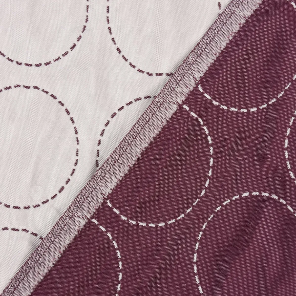 Schöner Wohnen Dekostoff Wendestoff Icecrea Kreise geometrisch weiß aubergine 122cm Breite